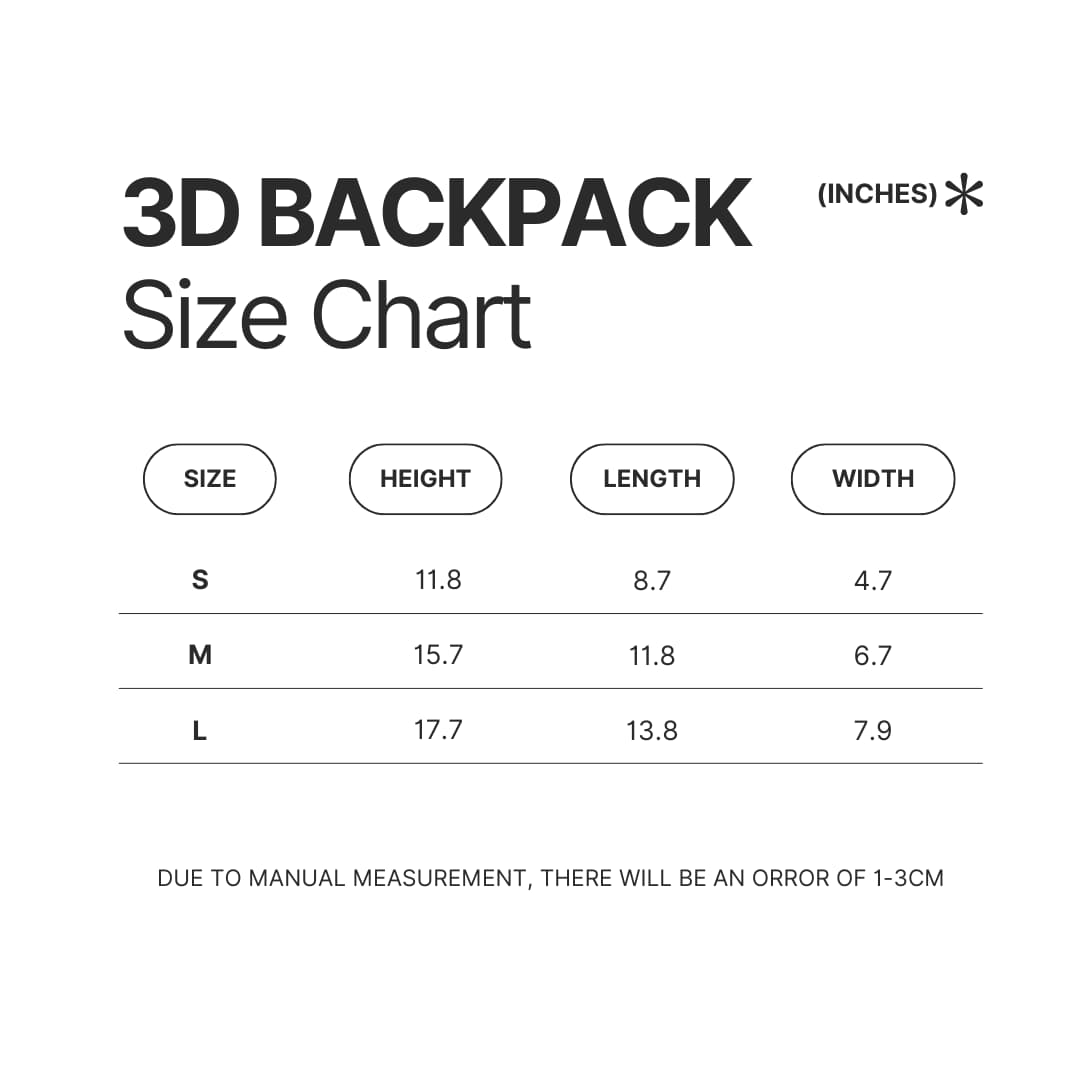 3D Backpack Size Chart - Valorant UK Shop