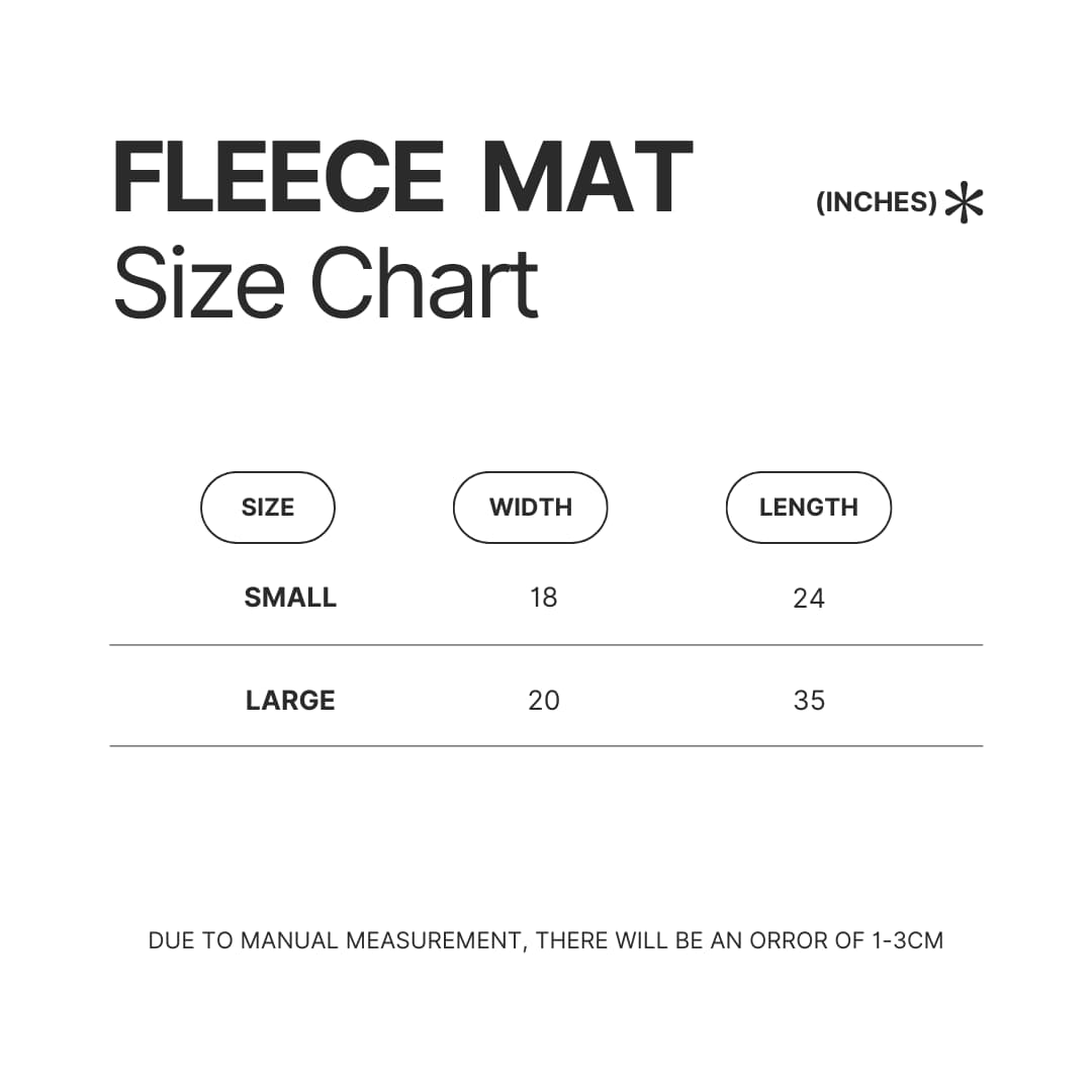 Fleece Mat Size Chart - Valorant UK Shop