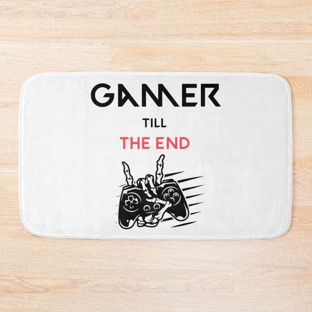 Gamer Till The End White Bath Mat