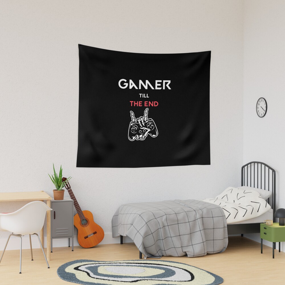Gamer Till The End Black Tapestry